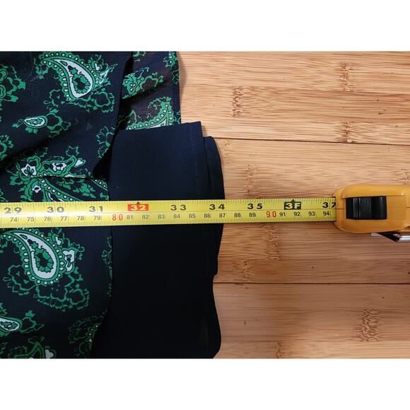 Michael Michael Kors Dress Womens Small Green Paisley Long Sleeve Stretch Party - Picture 5 of 8